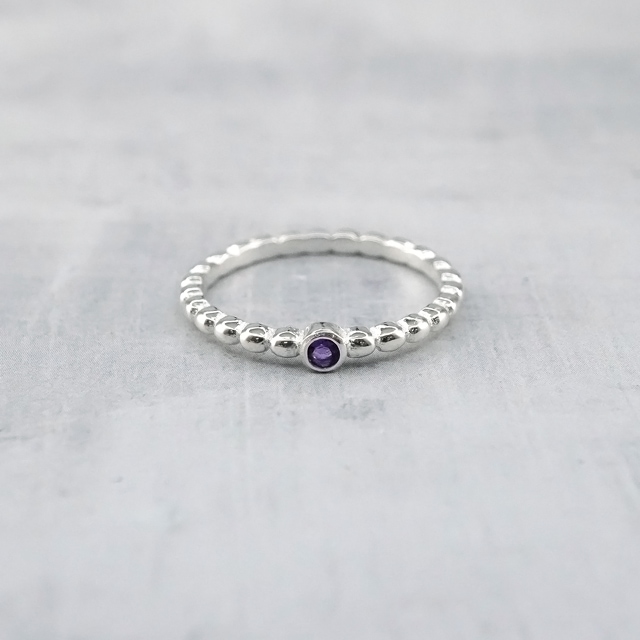 0020351SVR09 SV925・アメジスト製リング 幅1.5mm枠直径2.5mm,9号 1ヶ