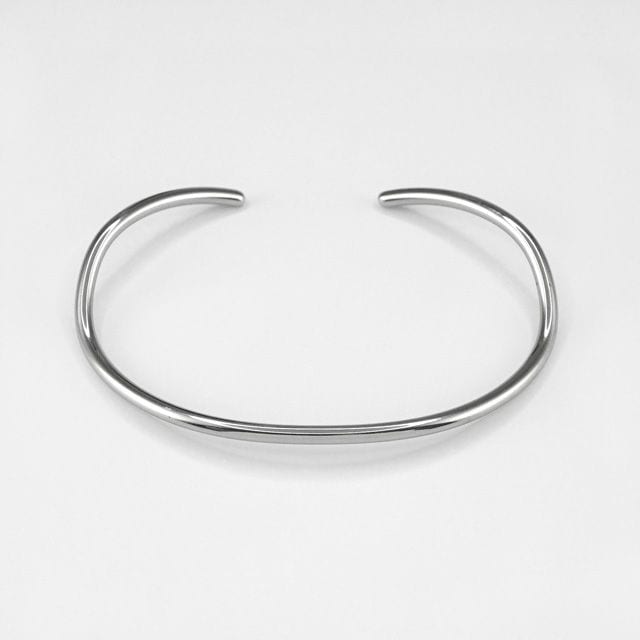 21H0008STL ステンレス製バングル 約6.5×6.5cm,線径3.0mm,内周約18.5cm