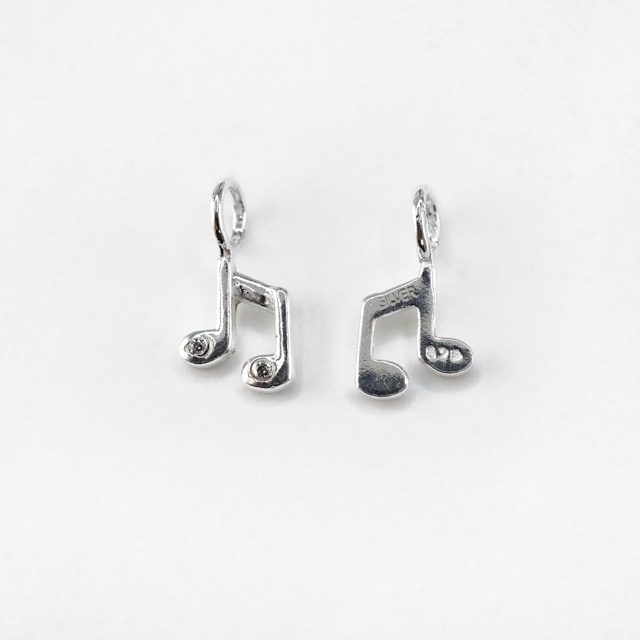 0020401SVC SV925製チャーム CZ付音符 11.5×6.0×4.0mm 1ヶ