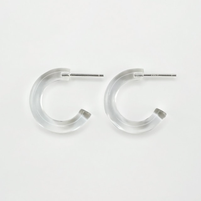 72W2429NSE クリスタル製(ポスト：SV925製)フープピアス 直径約20.0mm