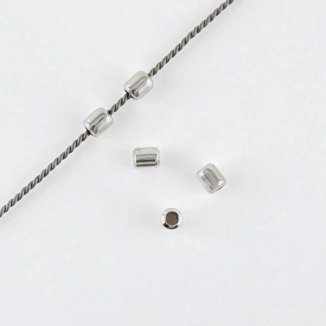 392CIC03SVB SV925製ビーズ シリンダー 3.5×3.0mm穴径1.5mm 10ヶ