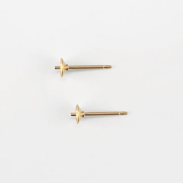 0770001GFE 14KGF製ピアスポスト ツキサシ皿付き 12.0×2.5mm線径0.75mm