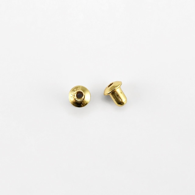 2210712SVE SV925製ピアスキャッチ シリコン入り ゴールド 3.5×3.3mm穴径0.8mm 1ペア