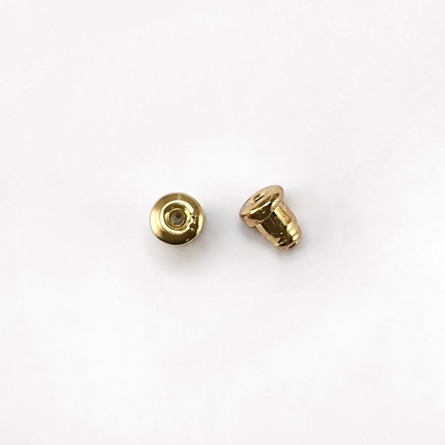 21K0001STEG ステンレス製ピアスキャッチ シリコン入り ゴールド 6.0×5.0mm 10ペア