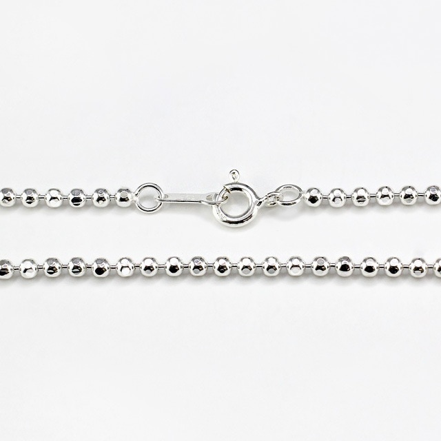 001BC2506C SV925製カットボールチェーン 太さ2.5mm