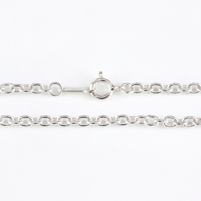 001CL080 SV925製あずきチェーン 線径0.80mm太さ2.8mm - 卸シルバー