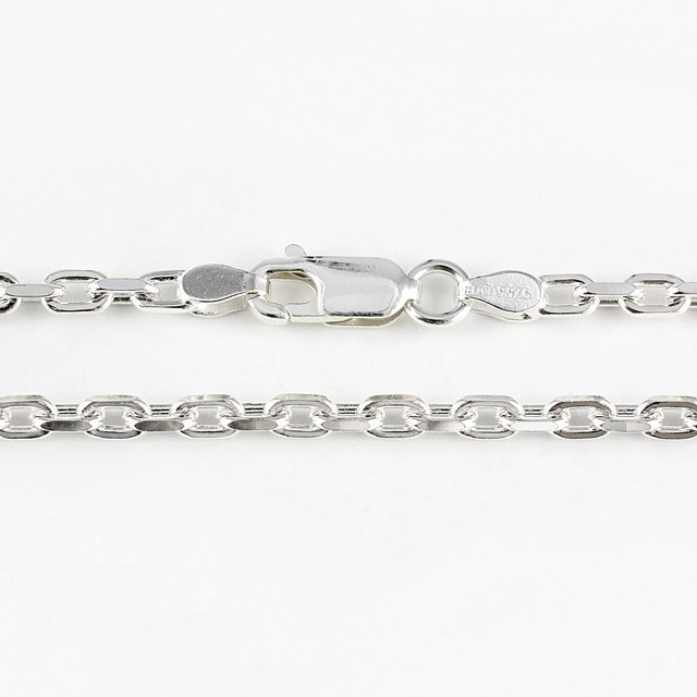 FOCCL1002C SV925製2面カットあずきチェーン 線径1.00mm太さ3.0mm