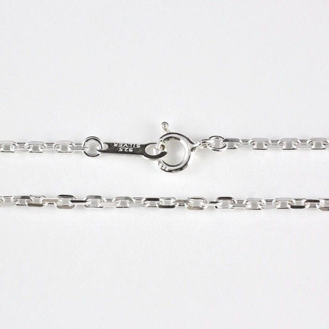 001CL0604C SV925製4面カットあずきチェーン 線径0.60mm太さ2.0mm