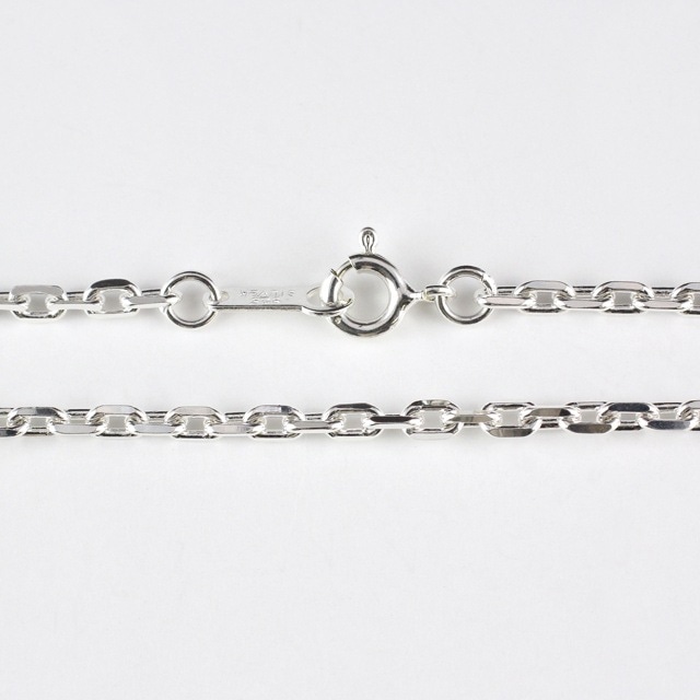 001CL0804C SV925製4面カットあずきチェーン 線径0.80mm太さ2.5mm