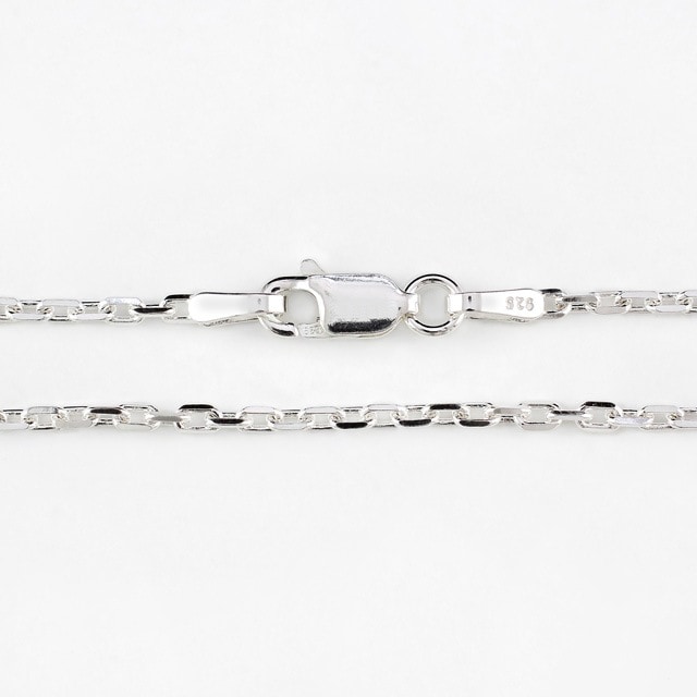 FOCCL0604C SV925製4面カットあずきチェーン 線径0.60mm太さ2.0mm