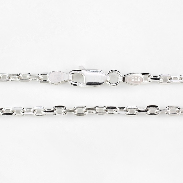 FOCCL0804C SV925製4面カットあずきチェーン 線径0.80mm太さ2.5mm