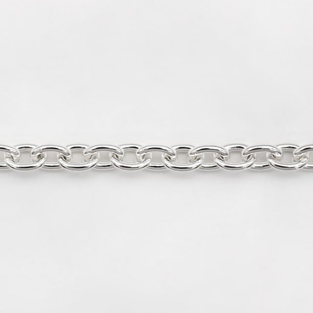 CL1505M SV925製あずきチェーン 線径1.50mm太さ5.3mm長尺5m 1巻
