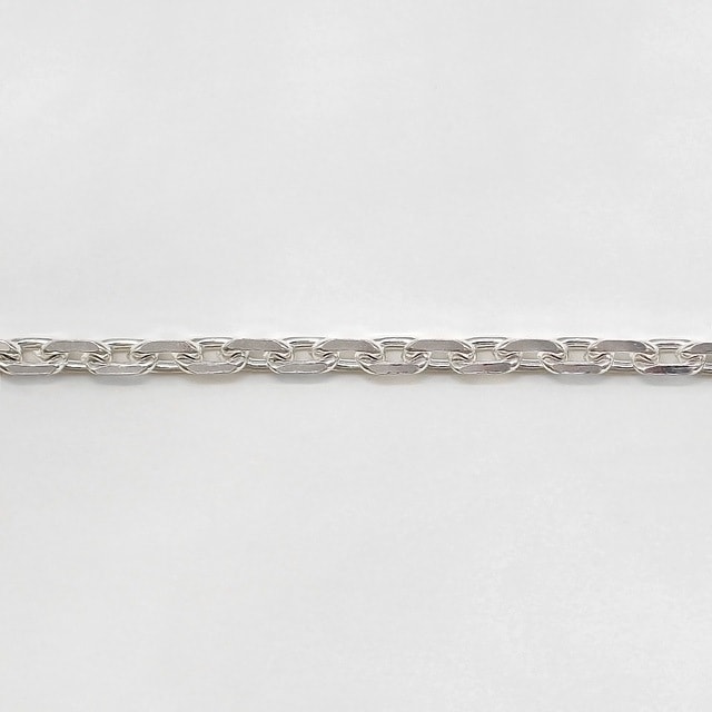 CL1004C10M SV925製4面カットあずきチェーン 線径1.00mm太さ3.5mm長尺10m 1巻