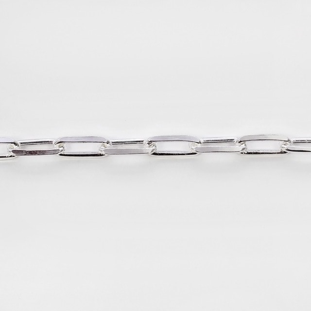LCL1004C10M SV925製4面カット長あずきチェーン 線径1.00mm太さ3.5mm長尺10m 1巻