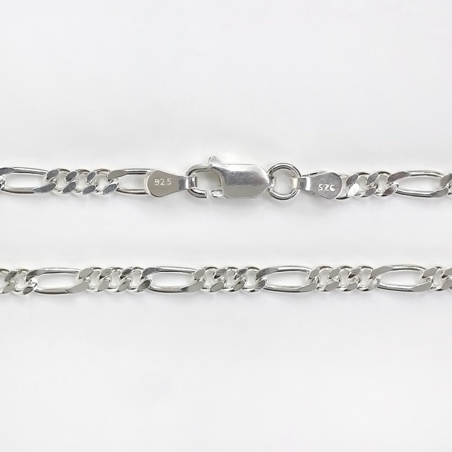 FOCFG100 SV925製2面カットフィガロチェーン 線径1.00mm太さ3.5mm