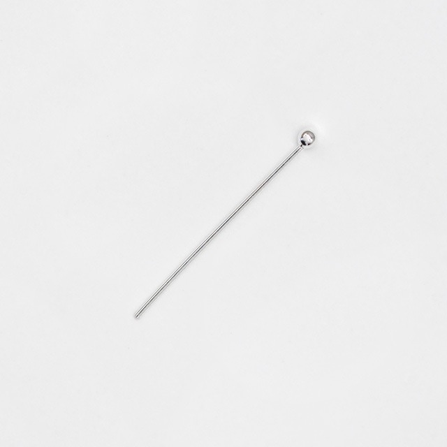 pi( ¨̮ ) M 白 00130252P20 SV925製玉ピン 長さ20mm線径0.5mm玉1.5mm 20本 - 卸