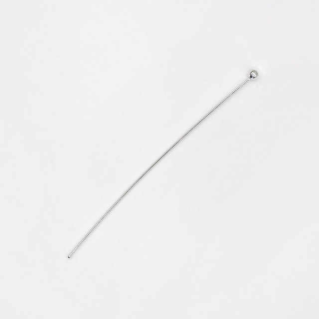 00130252P40 SV925製玉ピン 長さ40mm線径0.5mm玉1.5mm 10本