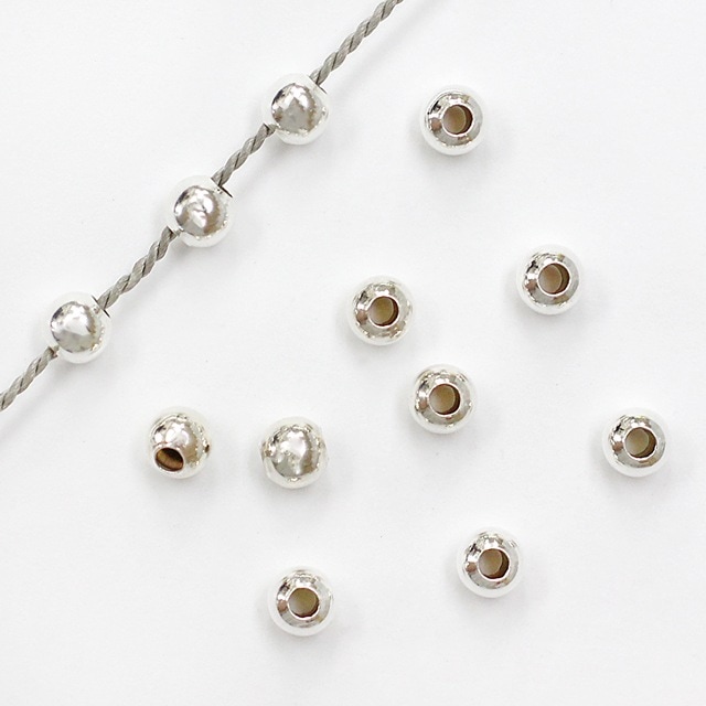 318P2L30SVB SV925製ビーズ 丸プレーン 3.0mm 穴径1.2mm 10ヶ - 卸