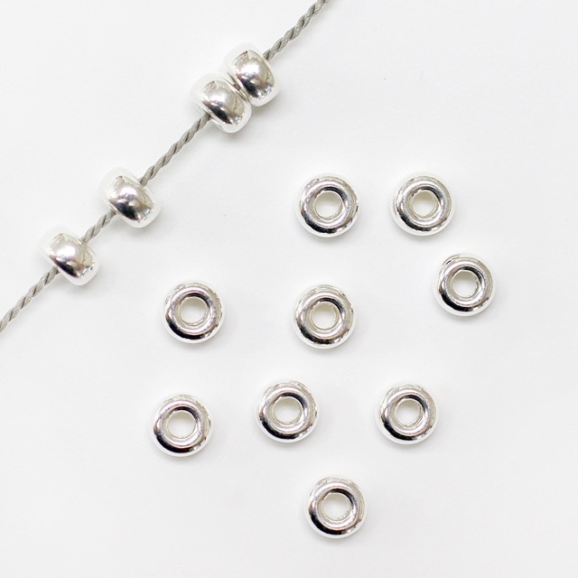 72N35003SVB SV925製ビーズ タイヤ プレーン 2.0×4.0mm穴径1.2mm 5ヶ