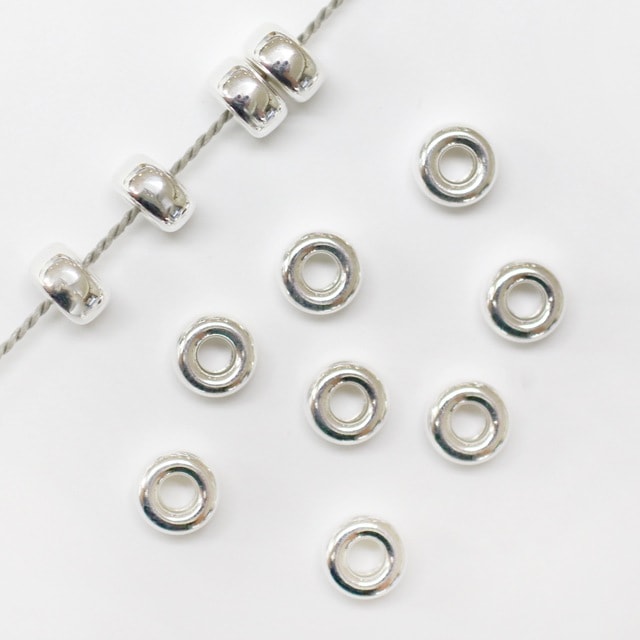 72N35005SVB SV925製ビーズ タイヤ プレーン 3.0×5.0mm穴径1.9mm 5ヶ