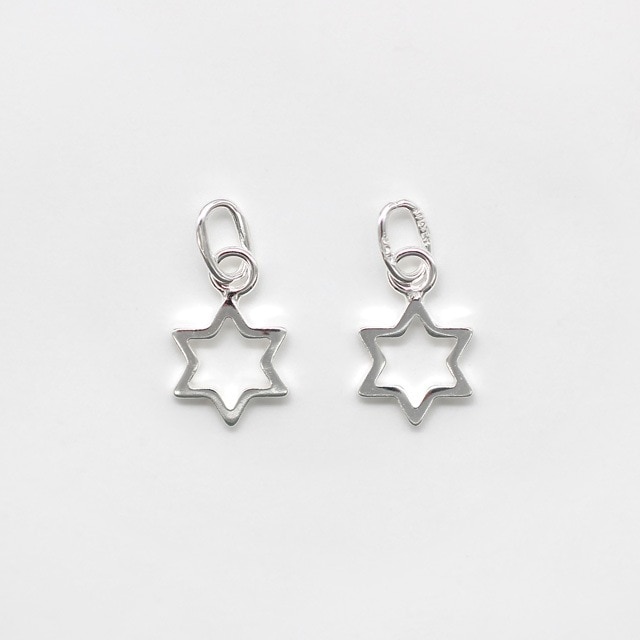 0010424SVT SV925製トップ 星 Cカン付 チャーム11.0×7.0×1.0mm,Cカン外径5.0×3.7mm線径0.7mm 1ヶ