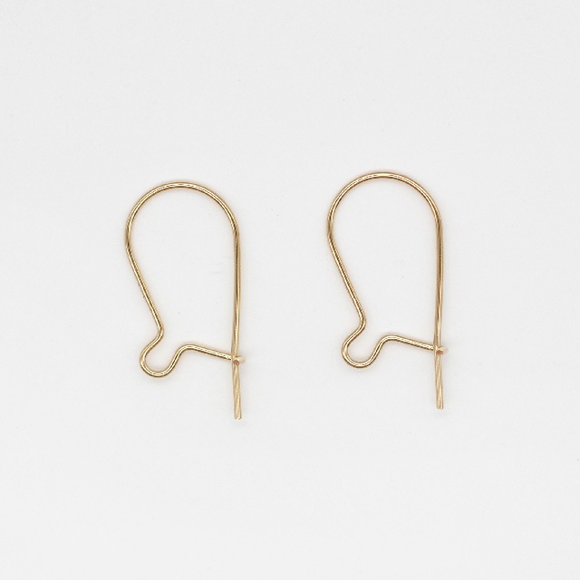 077437CGFE 14KGF製ピアスフック 17.5×8.0mm線径0.5mm 2ペア