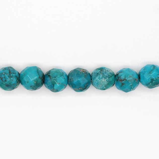 7500021NSB ターコイズビーズ ラウンドカット 8mm穴径2.0mm 約20cm 1連