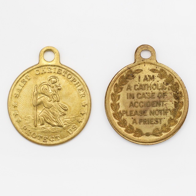 フランス直輸入 聖クリストファー メダイユ 計12個 メタリックブルー アルミ製 アンティークアナスタシア 神戸北野町 聖クリストファー 聖クリストフ