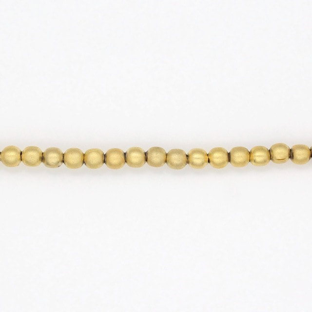 729BR20MG 真鍮製ビーズ ラウンド マットゴールド 3.0mm穴径0.7mm 40cm 1連