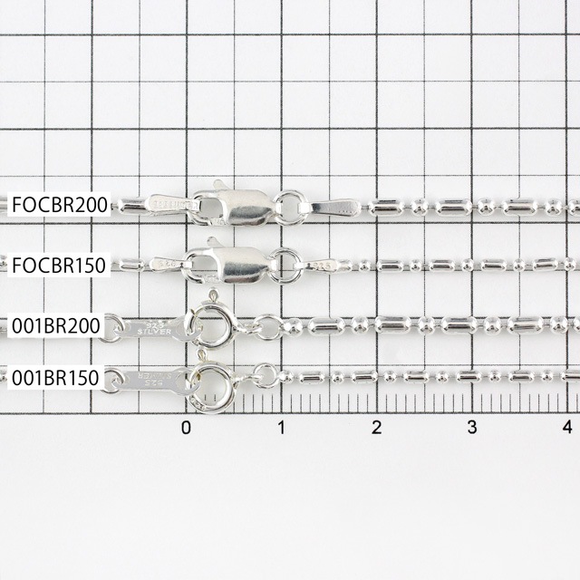 001BR150 SV925製変形ボールチェーン 太さ1.5mm - 卸シルバーチェーン