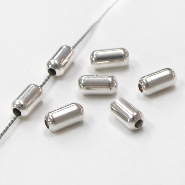 318CL4SVB SV925製ビーズ 筒型プレーン 8.0×4.0mm 穴径1.8mm 5ヶ - 卸 