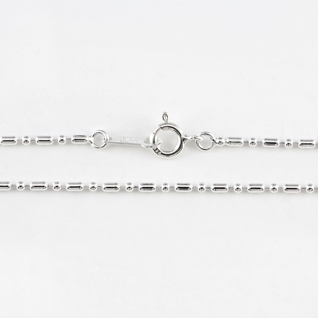 001BR150 SV925製変形ボールチェーン 太さ1.5mm - 卸シルバーチェーン