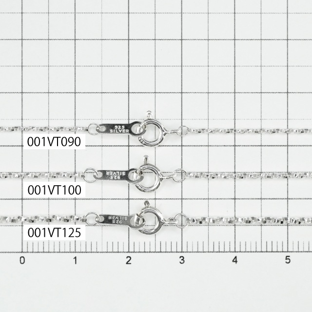001VT125 SV925製ベネチアンツイストチェーン 太さ1.25mm - 卸