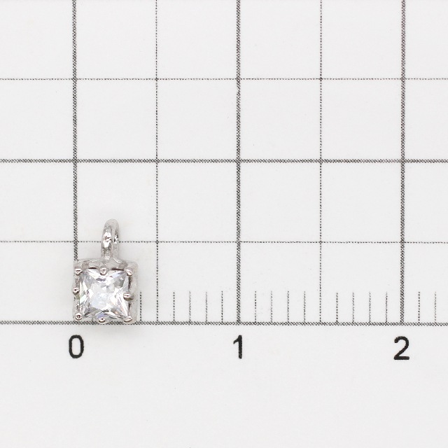 0010794SVC SV925製チャーム CZ スクエア ロジウム 6.0×4.0×3.0mm 1ヶ