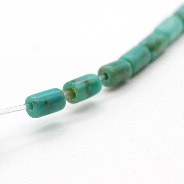 7500010NSB ターコイズビーズ チューブ 3.5×2.0mm穴径0.7mm 約20cm 1連