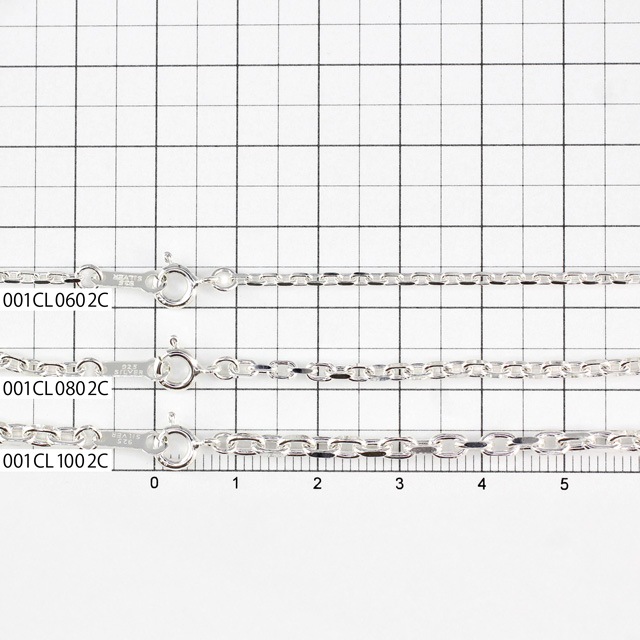 001CL1002C SV925製2面カットあずきチェーン 線径1.00mm太さ3.0mm - 卸
