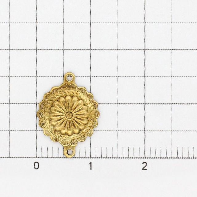 01R0121BRP 真鍮製パーツ ジョイント コンチョ風 裏抜き 生地 15.5