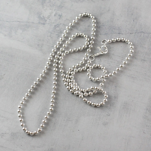 001BC250 SV925製ボールチェーン 太さ2.5mm - 卸シルバーチェーン