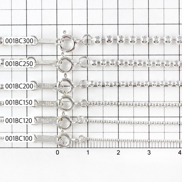 001BC250 SV925製ボールチェーン 太さ2.5mm - 卸シルバーチェーン