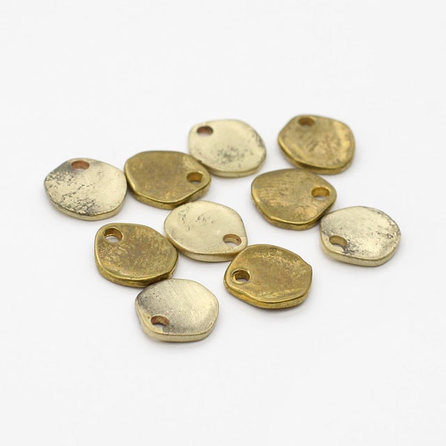 2210030BRC 真鍮製チャーム ラウンド 生地 直径8.0mm厚1.5mm 10