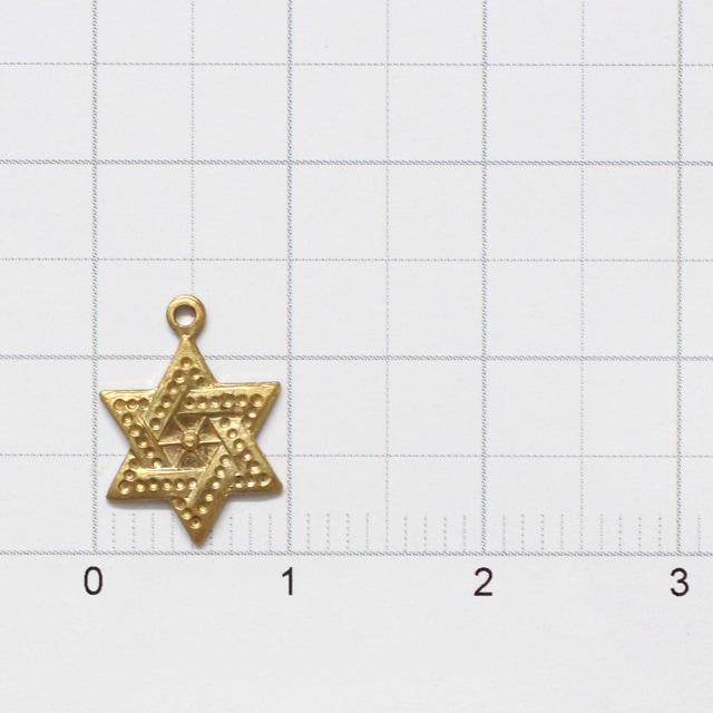 0532134BRC 真鍮製チャーム 六芒星 生地 13.0×9.0×0.8mm 5ヶ - 卸