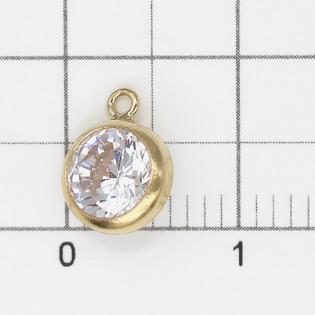 02C0022GFC 14KGF製チャーム CZ ラウンド 8.5×6.5×3.5mm 1ヶ - 卸