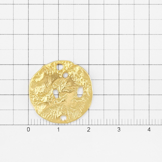 GPP-1297-1 真鍮製パーツ ラウンド テクスチャード マットゴールド