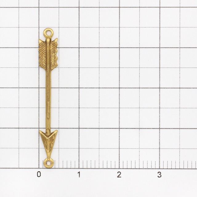01R0192BRP 真鍮製パーツ 矢 裏抜き 生地 35.0×5.0×1.5mm 2ヶ