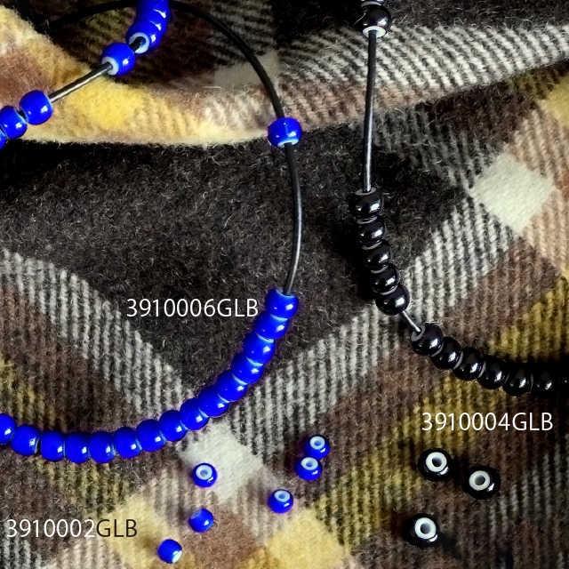 3910002GLB ガラス製ビーズ ホワイトハーツ ブルー 約3mm(2.5-3×3-3.5