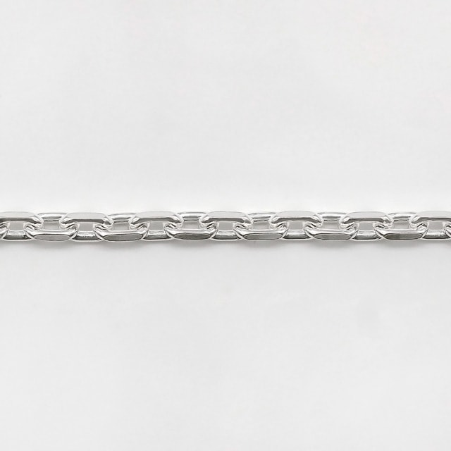 CL0802C10CM SV925製2面カットあずきチェーン 線径0.80mm太さ2.5mm長尺切売 10cm