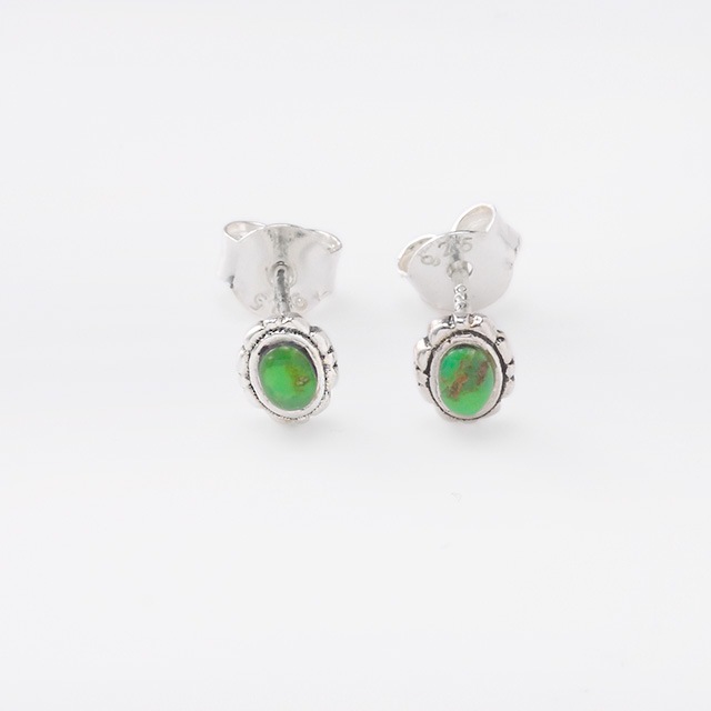 【sterling M刻印】ロイストンターコイズ ピアス sterling M刻印】ロイストンターコイズ ピアス