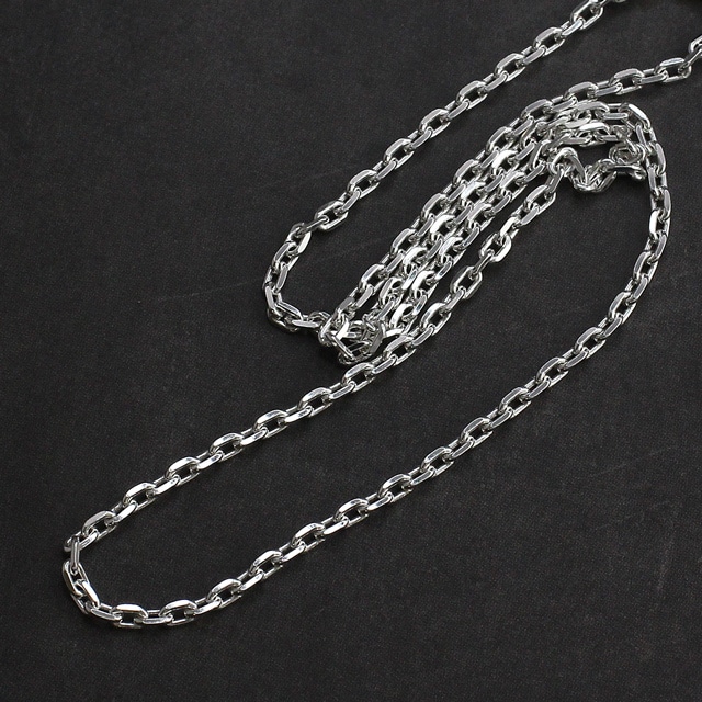 こーでぃページ　26.5㎝ CL0804C10M SV925製4面カットあずきチェーン 線径0.80mm太さ2.5