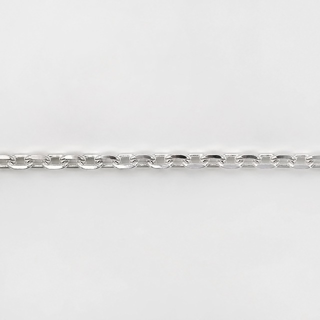 CL0804C10M SV925製4面カットあずきチェーン 線径0.80mm太さ2.5mm長尺10m 1巻