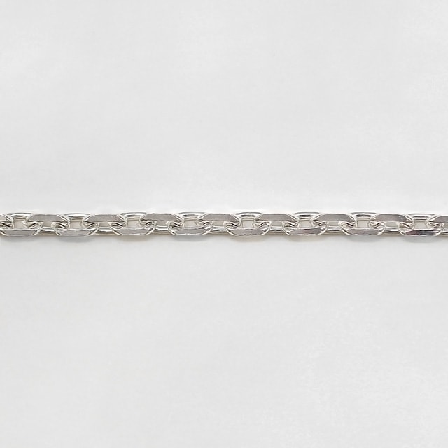 CL1004C10M SV925製4面カットあずきチェーン 線径1.00mm太さ3.5mm長尺10m 1巻